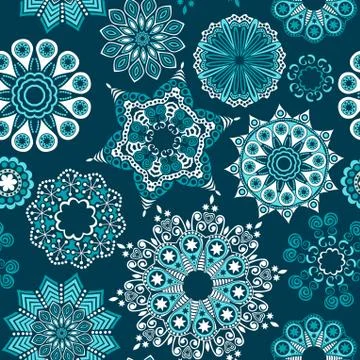 Abstract floral background, summer theme seamless pattern, vector wallpaper,  Illustrazione stock