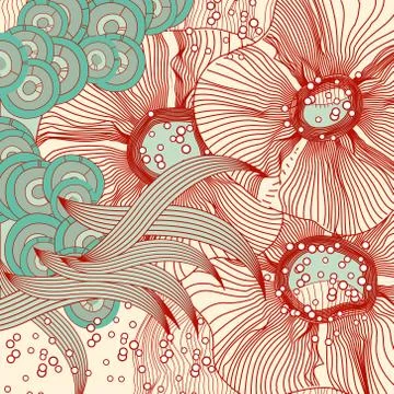 Abstract floral background. Vector abstract flowers Stock Illustration