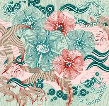 Abstract floral background. Vector abstract flowers Stock Illustration