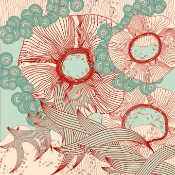 Abstract floral background. Vector abstract flowers Illustrazione stock