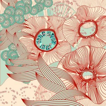 Abstract floral background. Vector abstract flowers Stock Illustration