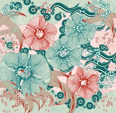 Abstract floral background. Vector abstract flowers Stock Illustration