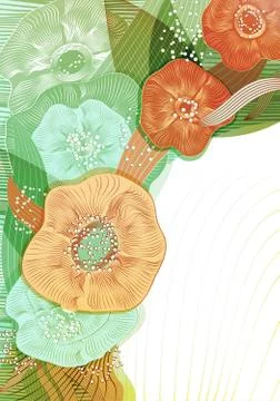 Abstract floral background. Vector abstract flowers Stock Illustration