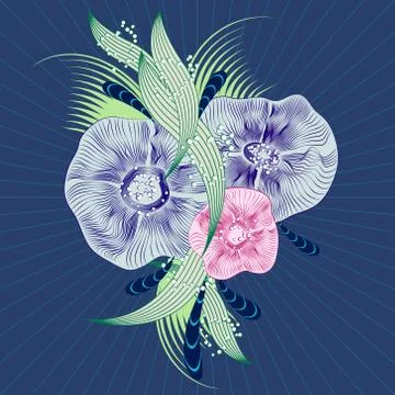 Abstract floral background. Vector abstract flowers Stock Illustration