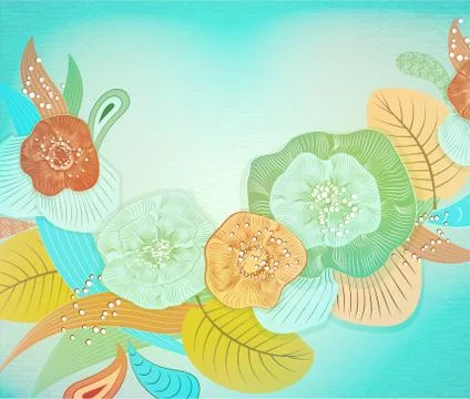 Abstract floral background. Vector abstract flowers Stock Illustration