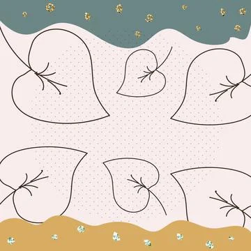 Abstract floral boho art Stock Illustration