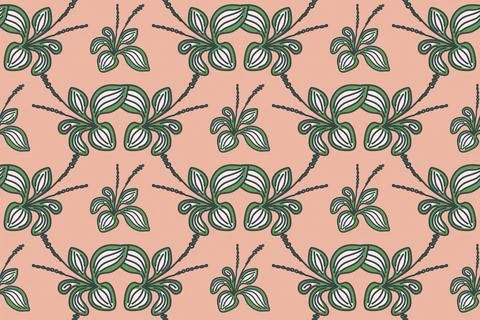 Abstract floral botanical seamless pattern vector illustration.Trendy artis.. Stock Illustration