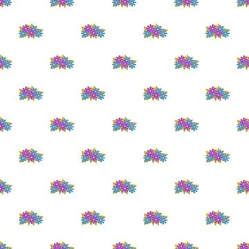 Abstract floral bouquets seamless pattern on white background Stock Illustration