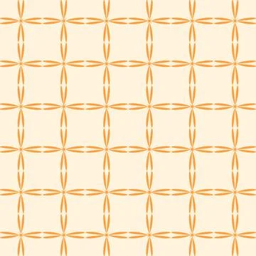 Abstract floral checkered pattern on light orange background Illustrazione stock