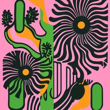 Abstract Floral Composition 스톡 일러스트