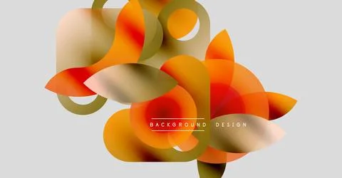 Abstract floral composition. Overlapping translucent shapes create dynamic Stock Illustration