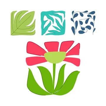 Abstract floral design creating square patterns Stock Illustration