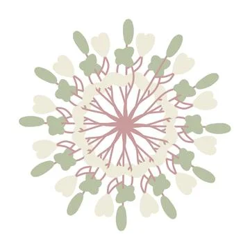 Abstract floral design element on a white background. Mandala pattern. 스톡 일러스트