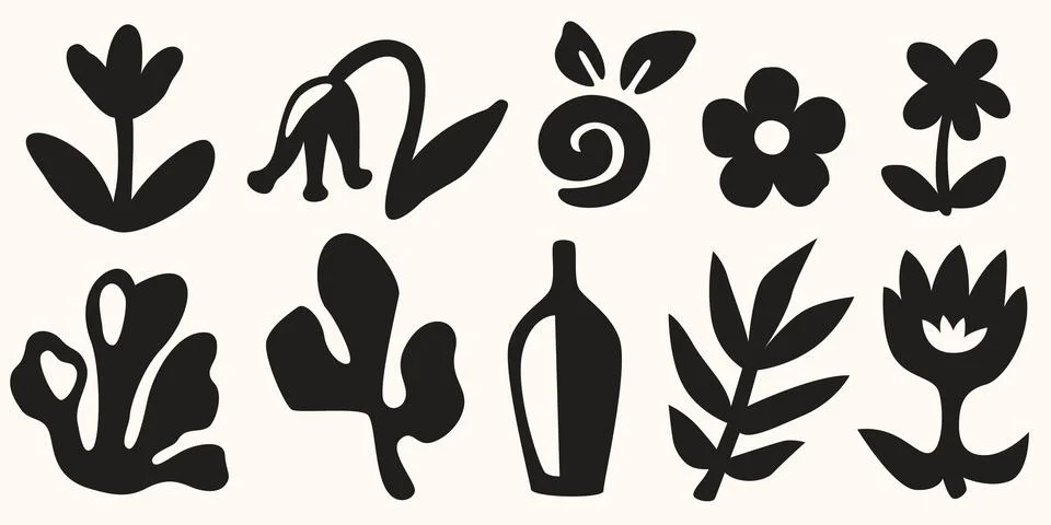 Abstract floral design elements set イラスト素材