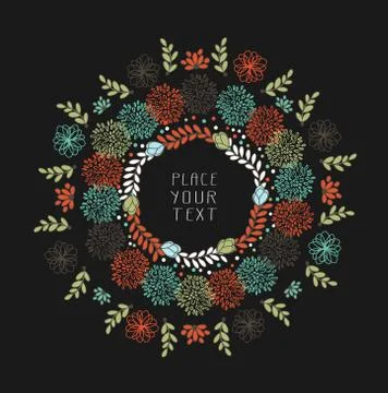 Abstract Floral Design Stock Illustration