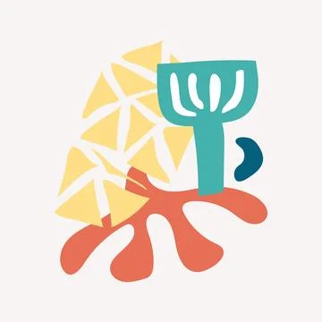 Abstract floral elements collage. Vector illustration hand drawn. Sketch ready Stock Illustration