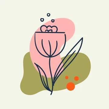 Abstract floral elements collage. Vector illustration hand drawn. Sketch ready Stock Illustration