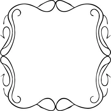 Abstract floral frame border doodle style floral patterns transparent background Stockillustratie