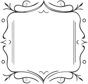 Abstract floral frame border doodle style floral patterns transparent background Stock Illustration