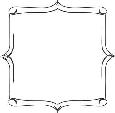 Abstract floral frame border doodle style floral patterns transparent background Stockillustratie