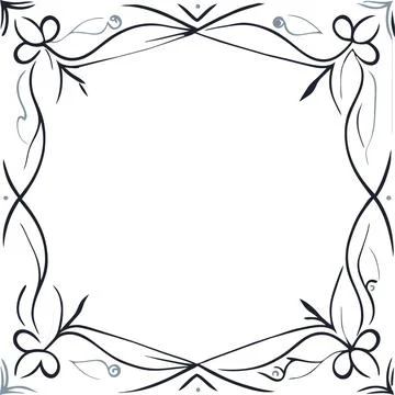 Abstract floral frame border doodle style floral patterns transparent background Stock Illustration