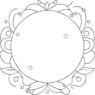 Abstract floral frame border doodle style floral patterns transparent background Stockillustratie