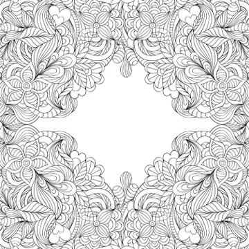 Abstract floral frame. Stock Illustration