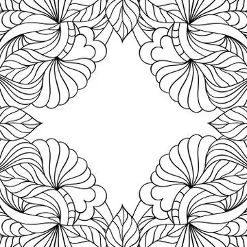 Abstract floral frame. Stock Illustration