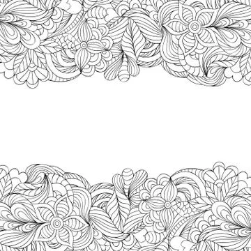 Abstract floral frame Stock Illustration