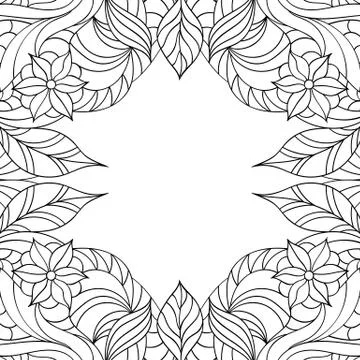 Abstract floral frame. Stock Illustration