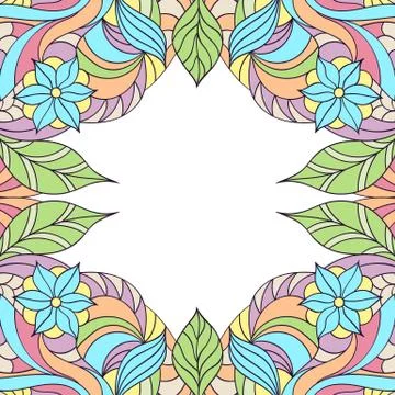Abstract floral frame. Stock Illustration