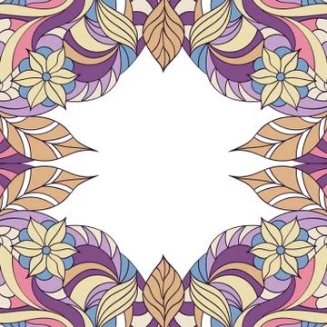 Abstract floral frame. Stock Illustration