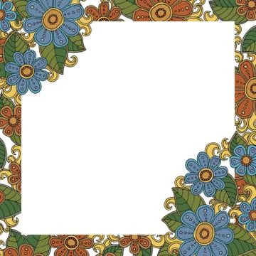 Abstract floral frame. Stock Illustration