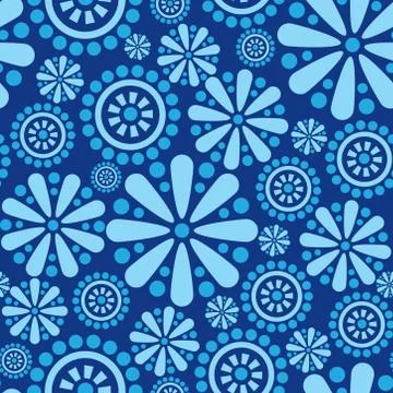 Abstract floral geometric pattern Flower circle seamless ornament Stock Illustration