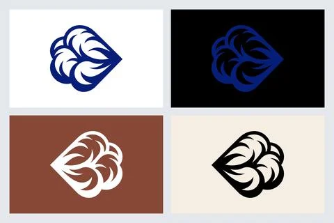 Abstract Floral Leaf Logo Icon Set Stock Illustration
