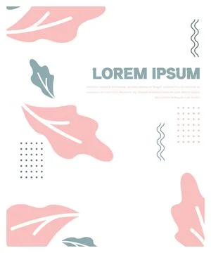 Abstract Floral Leaf Pattern Poster Vector Template Stock Illustration