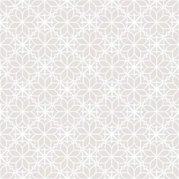 Abstract floral line seamless pattern. Arabic mosaic ornament, geometric shapes. Stock Illustration