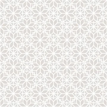 Abstract floral line seamless pattern. Arabic mosaic ornament, geometric shapes. Stock Illustration