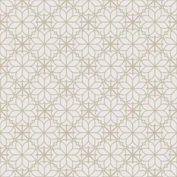 Abstract floral line seamless pattern. Arabic mosaic ornament, geometric shapes. Illustrazione stock