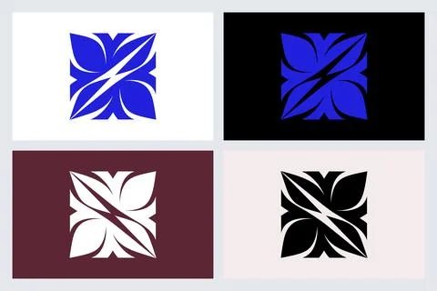 Abstract Floral Logo Icon Set Vector Design Illustrazione stock