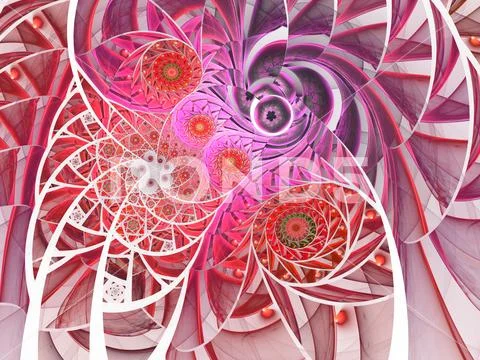 Abstract floral mosaic stain glass composition in purple Stock Illustration