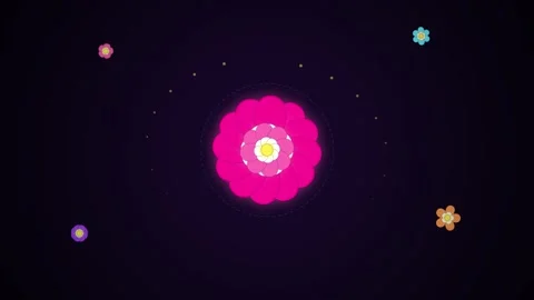 Abstract Floral Motion Background with Animated Rotating Flowers Stock Footage 347014735