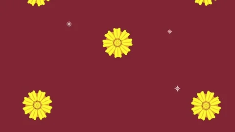 Abstract floral motion background with yellow flowers and white particles a.. Stock-Footage 339049488