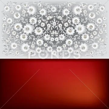 Abstract floral ornament isolated on gray Stock Illustration