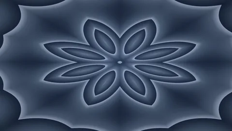 Abstract Floral Pattern Animation Creating Mesmerizing Symmetry in Soft Blu.. Stock Footage 337887483