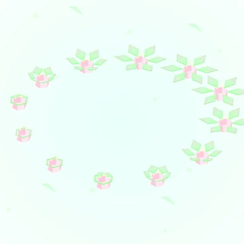 Abstract Floral Pattern Animation, Delicate Pink and Green Geometric Flowers Stock Footage 346283080