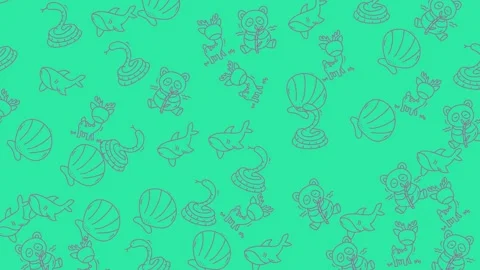 Abstract Floral Pattern Animation on Vibrant Green Background. Stock Footage 318940954