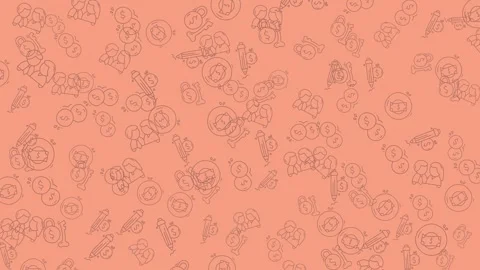 Abstract Floral Pattern Background in Coral Color. Stock Footage 322979276