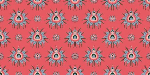 Abstract floral pattern. Chrysanthemums pattern for textiles and fabrics. Pin Illustrazione stock