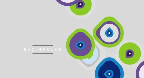 Abstract floral pattern. Circles overlap, creating vibrant color combinations Stock Illustration